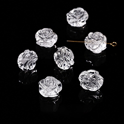 Цветок Природный кристалл кварца бусины, резные бусины из горного хрусталя, цветок, 13x10 мм