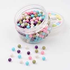 (52) Непрозрачная лаванда Стеклянные бусины, пастель микс, экологически чистый, выпечка окрашены, круглые, разноцветные, 6 мм, отверстия: 0.7~1.1 мм, около 400 шт / коробка