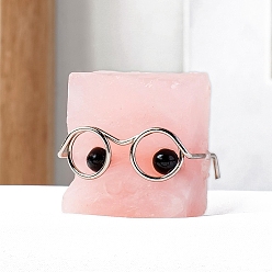 Розовый Кварц Украшения для выставки ежиков из натурального розового кварца, в очках, украшение домашнего офиса, 30~40 мм