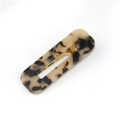 Бланшированный Миндаль Заколки из кожи аллигатора из ацетата целлюлозы, аксессуары для волос для девочек женщин, прямоугольные, бланшированный миндаль, 66x23 мм