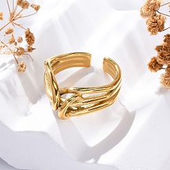 Золотой Узел 304 открытое манжетное кольцо из нержавеющей стали, золотые, регулируемый, шириной 12.5 мм 