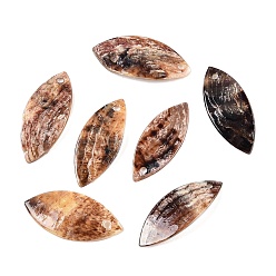 Верблюжий Подвески из натуральной ракушки акойя, окрашенные распылением, лист прелести, верблюжие, 25.5x10.5x1 мм, отверстие : 1.4 мм