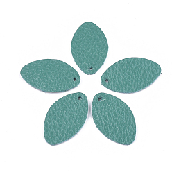 Темный Голубой Кулоны из экологически чистой воловьей кожи, овальные, темные голубые, 28.5x17x1.5 мм, отверстие : 1.5 мм