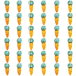 Темно-Оранжевый 40шт. фарфоровые бусины ручной работы на тему еды, пастельный фарфор, морковь, темно-оранжевый, 27x11.5 мм, отверстие : 2.2 мм
