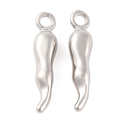 Платина Стойки обшивки латунные подвески, долговечный, без кадмия и без свинца, колонка, Рог изобилия, итальянский валторна корничелло, платина, 20.5x4.5x4 мм, отверстие : 1.8 мм