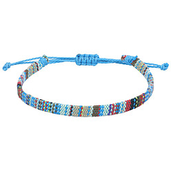 Разноцветный Регулируемые браслеты в стиле бохо из хлопка и льна, плетеные для дружбы, красочный