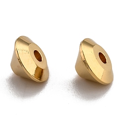 Real 24K Gold Plated Brass Beads, Long-Lasting Plated, Circular Cone, Real 24K Gold Plated, 7x4mm, Hole: 1.5mm
