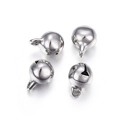 Нержавеющая Сталь Цвет Устойчивые к потускнению 304 подвески-колокольчики из нержавеющей стали, цвет нержавеющей стали, 11x7.5x8 мм, отверстие : 2 мм