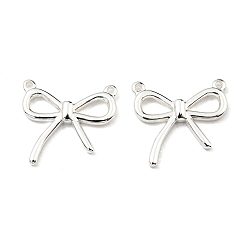 Посеребрённый 304 подвески из нержавеющей стали, бантом прелести, 925 серебро покрытием, 16x17x2 мм, отверстие : 1 мм