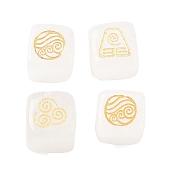 Хрусталь 4шт 4 стили натуральный кварцевый кристалл дисплей украшения, фигурка для украшения дома, энергетический камень рейки для исцеления, куб с символами воздуха, пожар, элементы воды и почвы, 15.5x15x15 мм, 1 шт / стиль