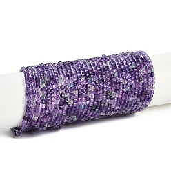 Флюорит Натуральные фиолетовые бусины из флюорита, граненый стол, вырезанный куб, класс AAA, 3x3x3 мм, отверстие : 0.6 мм, около 134 шт / нитка, 15.35'' (39 см)