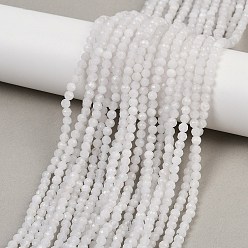 Rainbow Moonstone Бусины из натурального радужного лунного камня, граненые, круглые, 4 мм, отверстие : 0.7 мм, около 96 шт / нитка, 14.96"~15.35" (38~39 см)