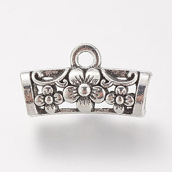 Античное Серебро Поручни из сплава в тибетском стиле, петля под залог, полой трубки шарф под залог бисера, без свинца, внутренний диаметр: без кадмия, античное серебро, 10.5x19x7 мм, отверстие : 2 мм, внутренний диаметр: 4.5 мм, Около 320 шт / 500 г