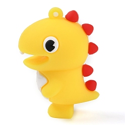 Золотистый Пластиковые подвески из пвх, динозавр, золотые, 44x31x26 мм, отверстие : 2.5 мм