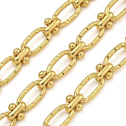Золотой Ионное покрытие (IP) ручная работа 304 цепи с овальными звеньями из нержавеющей стали, несварные, с катушкой, золотые, 7.5~11.5x6.5x1.5~4 мм