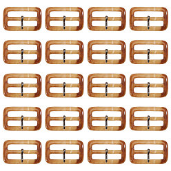 Coconut Brown 30Pcs Resin Rectangle Buckles, Clothes Knot Buckles, Garment Decoration, Rectangle, Coconut Brown, 39.5x63.5x4mm