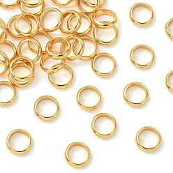 Plaqué 18K Or Véritable Anneaux de jonction fermés en laiton shegrace, ronde, sans cadmium et sans plomb et sans nickel, réel 18 k plaqué or, 7x2mm, diamètre intérieur: 5 mm, Jauge 12