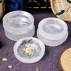 Quartz Crystal Natural Quartz Crystal Round Decorative Bowls, Degaussing Bowl Home Decoration, 80~90mm