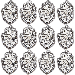 Античное Серебро 20 подвески из сплава шт., шарма сердца, античное серебро, 30x20x2 мм, отверстие : 1.6 мм