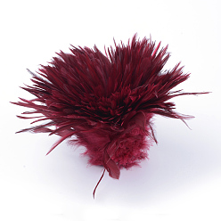 Dark Red Chicken feather Costume Accessories, Dyed, Dark Red, 35~155x7~35mm, about 750-800pcs/bundle