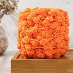Dunkelorange Grobes Polyester-Kugelgarn, für DIY-Material Decke Kissen, dunkelorange, 13~29 mm, ca. 43.74 Yards (40 m)/Knüll