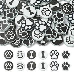 (52) Непрозрачная лаванда 60 шт. 6 стили деревянные европейские бусины с рисунком собачьей кости, бусины с большим отверстием, разноцветные, 19.5~20x19~20x5.5~6 мм, 10 шт / стиль