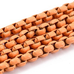 Сэнди Коричневый Экологически чистые латунные цепочки ручной работы, окрашенные распылением, пайки, с катушкой, песчаный коричневый, 4x4 мм, 32.8 футов (10 м) / рулон