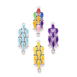 (52) Непрозрачная лаванда Подвески из сплава эмали, ссылки на рыбные кластеры, античное серебро, разноцветные, 44.5x14.5x5 мм, отверстие : 2.2 мм