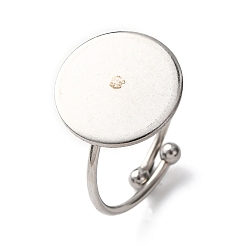 Нержавеющая Сталь Цвет 304 компоненты манжетного кольца из нержавеющей стали, простые настройки кольца пэда, плоско-круглые, цвет нержавеющей стали, лоток : 14 мм, 1 мм, внутренний диаметр: 18 мм