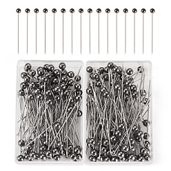 Черный Цвет Металла & Цвет Нержавеющей Стали 2 Комплекты штифтов для позиционирования шаровых опор из нержавеющей стали, для головки одежды ручной работы, металлический черный & цвет нержавеющей стали, 37x4 мм, штифты : 1 мм