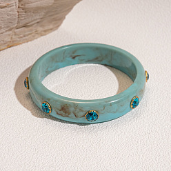 Светло-Синий Модные браслеты из акрила и страз для женщин, кольцо, голубой, внутренний диаметр: 3-1/8 дюйм (8 см)