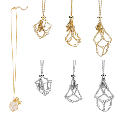 Платиновый & Золотой 6 шт 6 стили латунный макраме мешочек кулон слайдер ожерелье изготовление, с подвесками в виде ракушек-звезд, платиной и золотом, 19.69~23.62 дюйм (50~60 см), 1 шт / стиль