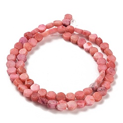 Light Coral Natural Dolomite Beads Strands, Dyed, Hexagon, Light Coral, 7x6x3mm, Hole: 1.2mm, about 66pcs/strand, 16.34 inch(41.5cm)