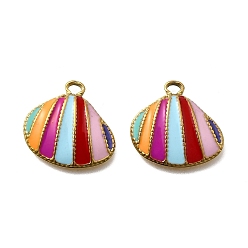 Shell Shape 304 нержавеющей стальной эмали подвески, ионное покрытие (ip), реальный 18 k позолоченный, формы раковины, 20x21.5x4 мм, отверстие : 3.5x3.5 мм