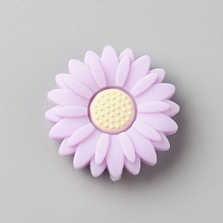 Сливовый Пищевые экологически чистые силиконовые бусины, маргаритка, слива, 30x9 мм, отверстие : 2.5 мм