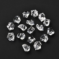 Clear Irregular-shape Acrylic Rhinestone, Artificial Ice Gems for Vase Fillers Home Decorations, Clear, 21x16x13.5~14mm, about 600pcs/kg