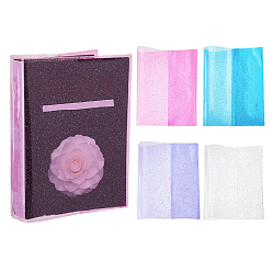 (52) Непрозрачная лаванда 4шт. 4цветные блестящие ПВХ обложки для книг, прямоугольные, разноцветные, 240x205x1 мм, 1 шт / цвет