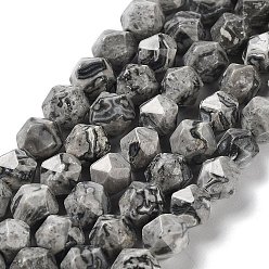 Камень Карты Натуральная карта каменные бусы пряди, граненые, звезды вырезать круглые бусы, 7.5~8.5x7~8x7~8 мм, отверстие : 1.4 мм, около 48~49 шт / нитка, 14.76~15.08 дюйм (37.5~38.3 см)