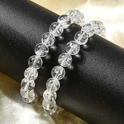 Хрусталь Браслеты из натуральных круглых бусин из кварца для женщин, бусины : 8 мм, внутренний диаметр: 2-1/8 дюйм (5.3 см)