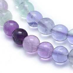 Fluorite Natural Fluorite Beads Strands, Round, 6~6.5mm, Hole: 0.8mm, about 64pcs/strand, 15.75 inch(40cm)