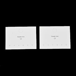 Белый Бумажные серьги-колье с улыбающимся лицом, карточки для демонстрации, прямоугольные, белые, 5.95x8x0.05 см