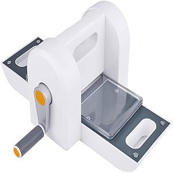 Белый Машина для высечки и тиснения с ручным управлением для декоративно-прикладного искусства, скрапбукинг и изготовление карт, белые, 195x76x118 мм