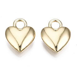 Light Gold Gestelllegierungscharme, cadmiumfrei und bleifrei, Herz, Licht Gold, 14.5x11x3.5 mm, Bohrung: 3 mm