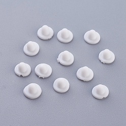 White Plastic Ear Nuts, Earring Backs, Cadmium Free & Nickel Free & Lead Free, White, 5x6mm, Hole: 1.5mm, about 1000pcs/bag