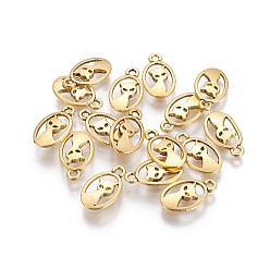 Античное Золото Подвески из сплава в тибетском стиле, без кадмия и без свинца, овал с формой кошки, античное золото , длиной около 15 мм , шириной 9 мм , толщиной 2 мм , отверстие : 1 мм