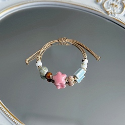 Разноцветный Фарфоровые бусины плетеные браслеты из бисера для женщин, разнообразные, красочный, 4~9-7/8 дюйм (10~25 см)