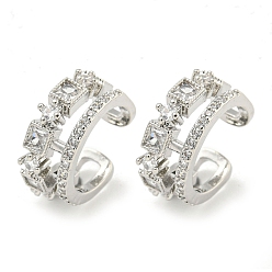 Платина Серьги-манжеты из циркония, для женщин, платина, 15.5x6.5 мм