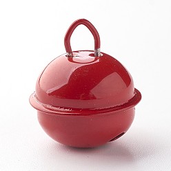 Красный Железный колокол подвески, красные, 23.5x21.5 мм, отверстие : 4x4 мм