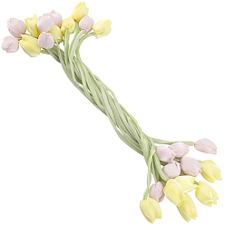 (52) Непрозрачная лаванда 12 шт. 2 стили тканевые аксессуары для украшения в виде двухголового тюльпана, аксессуары для волос, разноцветные, 395~435 мм, 6 шт / стиль