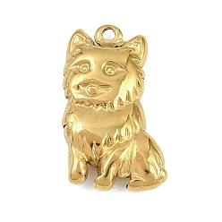 Cat Shape 304 подвески из нержавеющей стали, золотые, очарование в форме кошки, 19x11x3.5 мм, отверстие : 1.2 мм